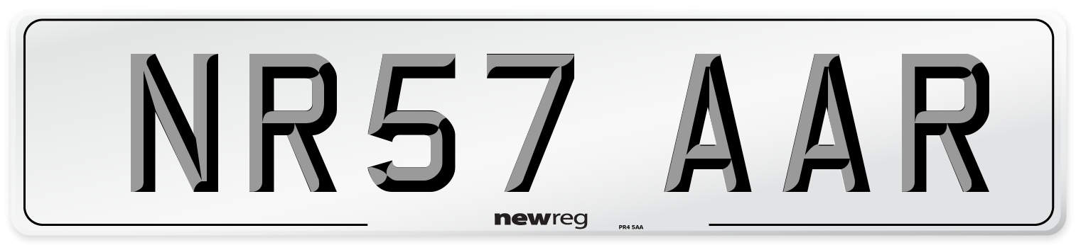 NR57 AAR Number Plate from New Reg